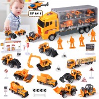 BeebeeRun 11 in 1 Engineering Construction Carrier Truck Set